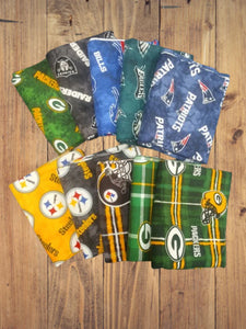 Assorted NFL Football Flannel Flat Fold Assortment 10 Yard Bundle Fabric