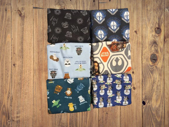 6 Half Yards  -Assorted Star Wars Flannel Half Yard Bundle