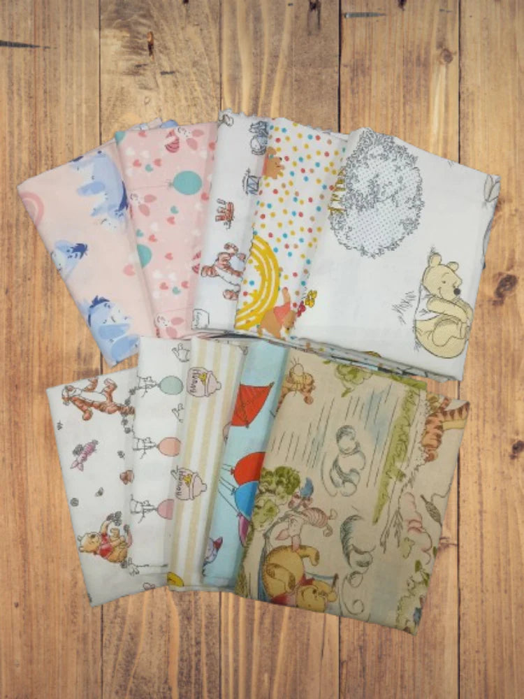 4 Half Yards  -Assorted Pooh and Friends Fat Half Yard Bundle