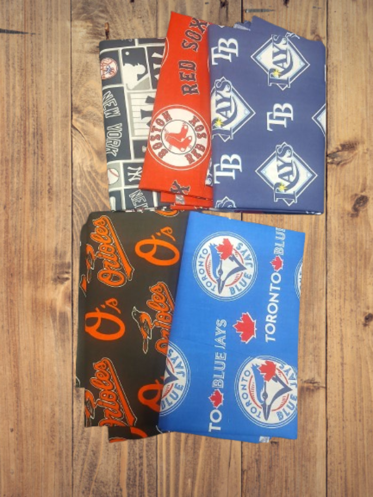 5 Fat Quarters -American League East Fat Quarter Bundle