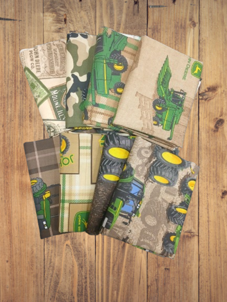 8 Fat Quarters - Assorted John Deere Brown Fat Quarter Bundle