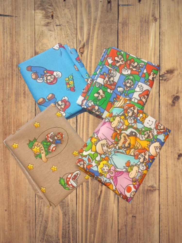Assorted Mario Flat Fold Assortment 8 Yard Bundle Cotton Fabric