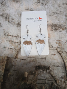 Handmade with Love - Natural Wood Arrowhead Earrings