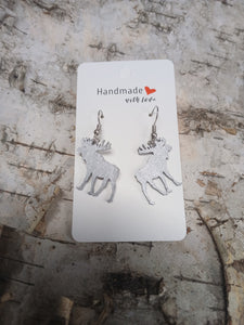 Handmade with Love - Natural Wood Moose Earrings