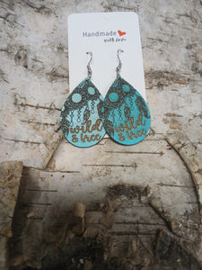 Handmade with Love - Natural Wood Tear Drop Earrings