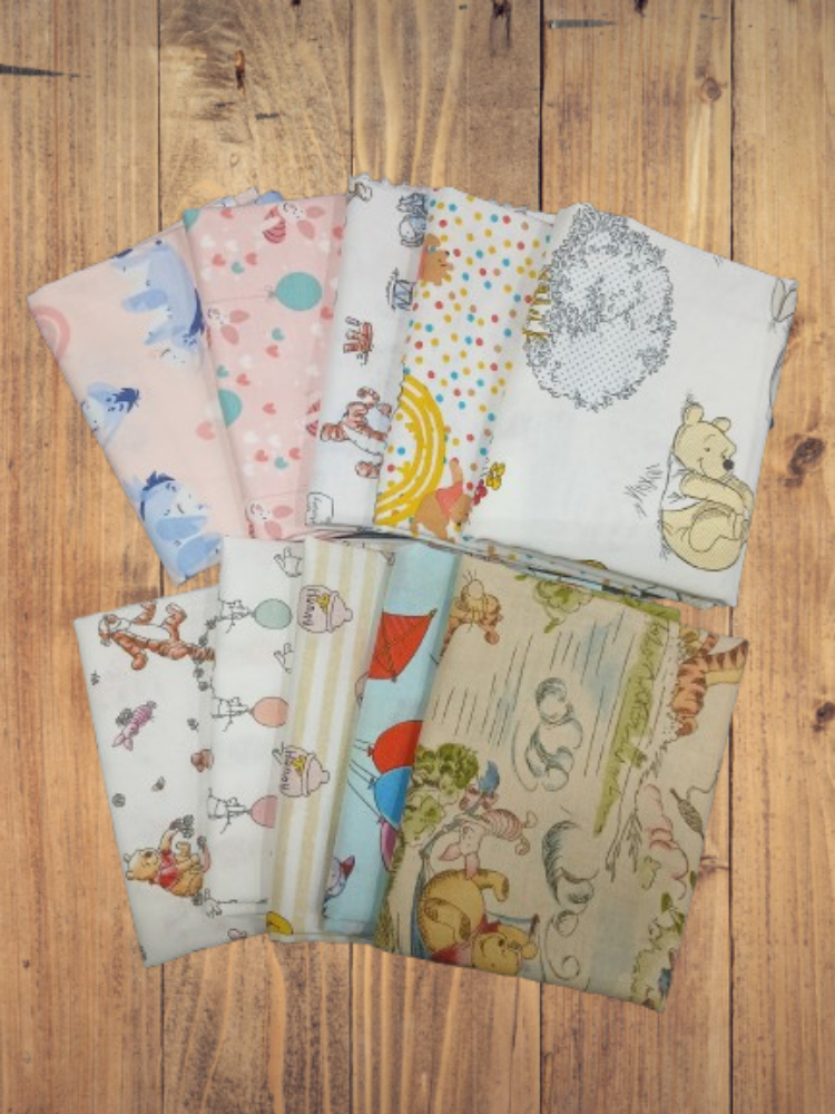 4 Fat Quarters - Assorted Pooh and Friends Fat Quarter Bundle