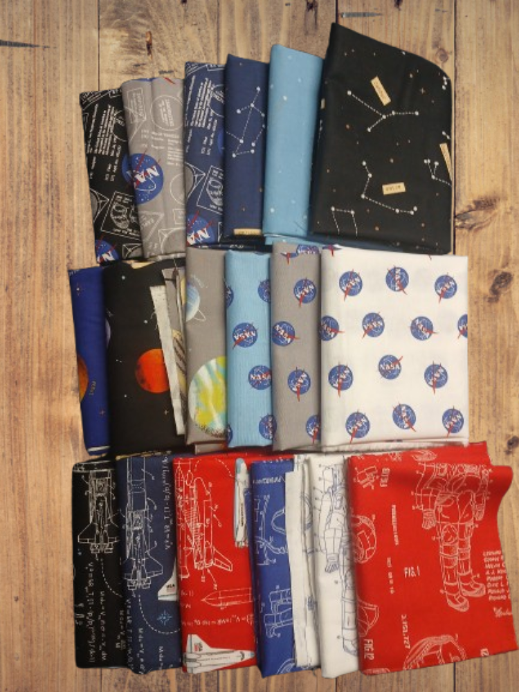 18 Fat Quarters - Assorted Outer Space by NASA Fat Quarter Bundle