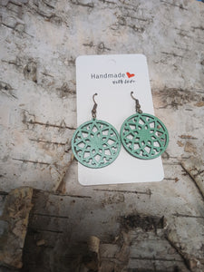 Handmade with Love - Natural Wood Medallion Earrings