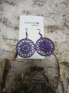 Handmade with Love - Natural Wood Medallion Earrings