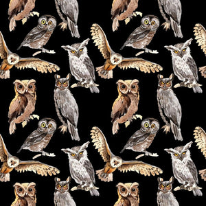 Tossed Owls Allover Cotton Fabric