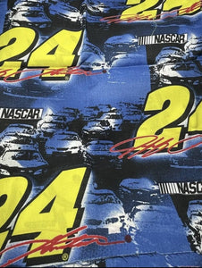 Handmade Single Layer 58"x 72" Fleece Throw Blanket "NASCAR Jeff #24 ”