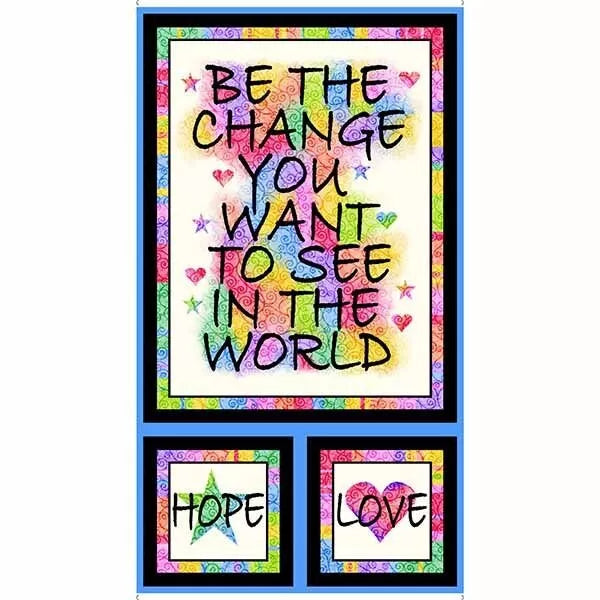 Be the Change Panel Cotton Fabric