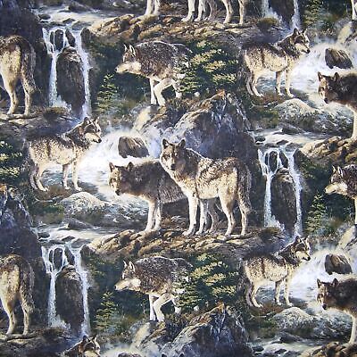 Pine Ridge Scenic Wolves Wilderness Cotton Fabric