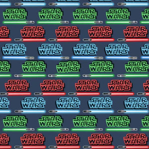 Star Wars Logos & Lightsabers Cotton Fabric 2 Yard Pre-Cut