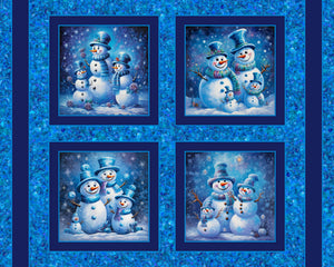 Snowman Smiles Pillow Panel Cotton Fabric