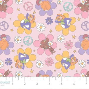 Scooby Doo  Softly Groovy -Soft Flower Power Cotton Fabric