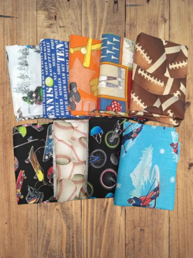 Assorted Sports Cotton Fabric - 1 lb Scrap Bundle