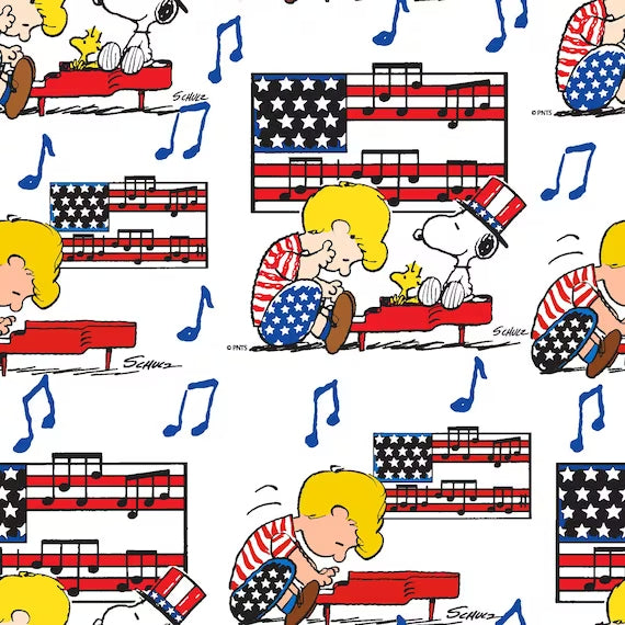 Linus Snoopy Americana Cotton Fabric