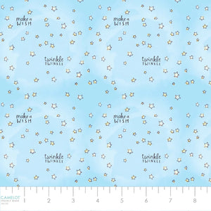 Care Bears Make a Wish Twinkle Twinkle Light Blue Cotton Fabric