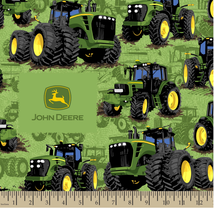 John Deere Flip Green Cotton Fabric