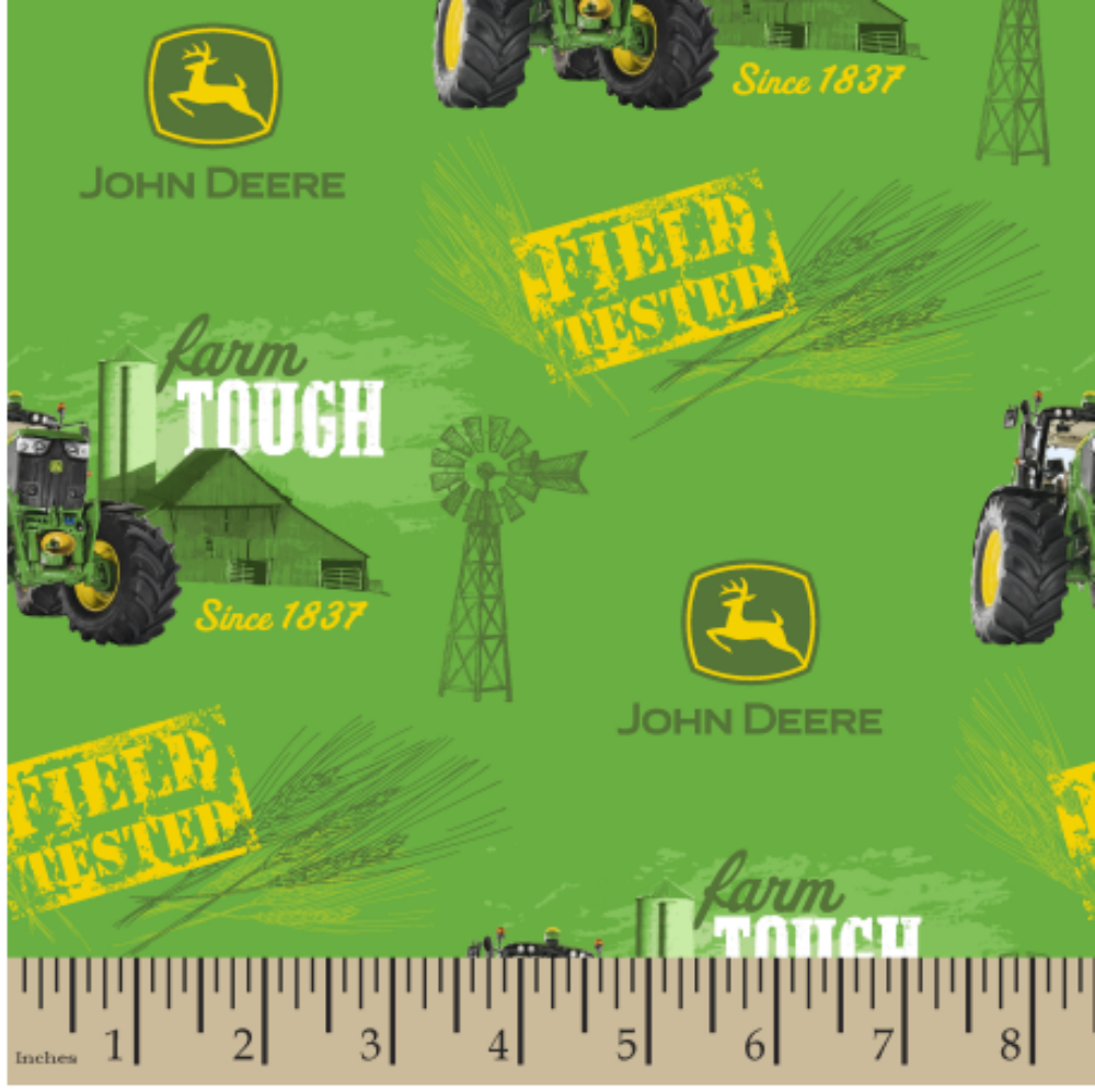 John Deere Farm Tough And Field Tested Cotton Fabric