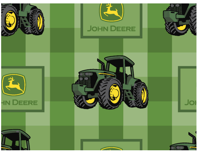 John Deere Green Plaid Cotton Fabric