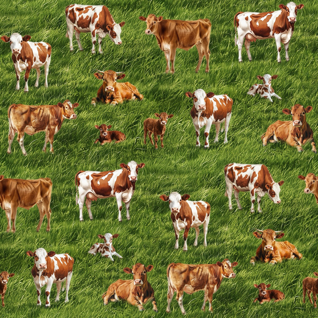 Cow Friends Cotton Fabric