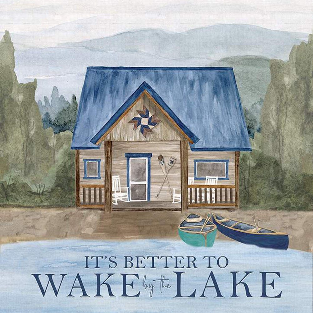 Wake at the Lake Panel Fabric