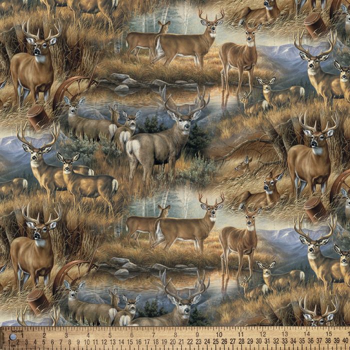 Handmade Valance or Curtain Panel Deer Glance