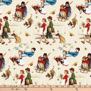 Young Love by Norman Rockwell 45" Wide Cotton Fabric