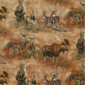Wildlife Northern Rim Scenic Cotton Fabric