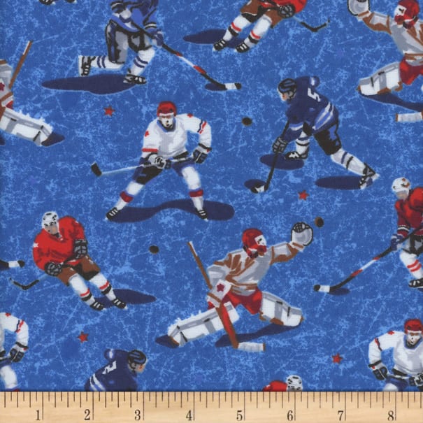 Hockey Mook Flannel Fabric