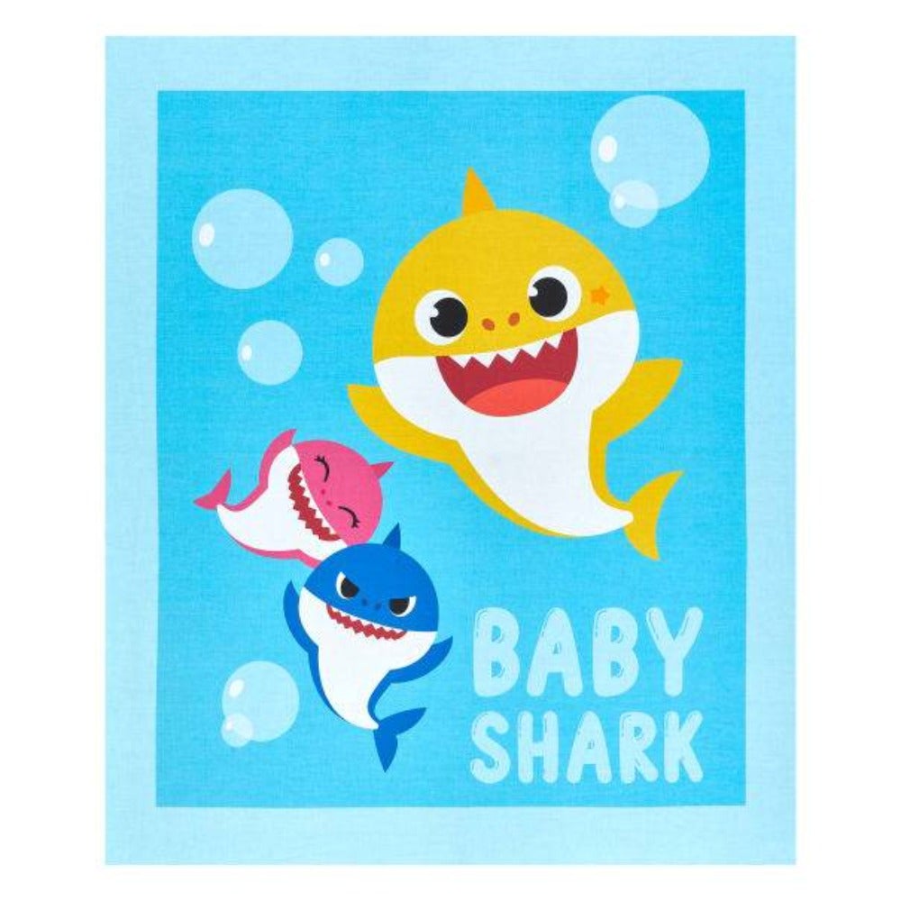 Baby Shark Family Panel Fabric