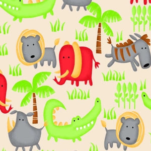 Jungle Animals Comfy Prints Flannel Fabric