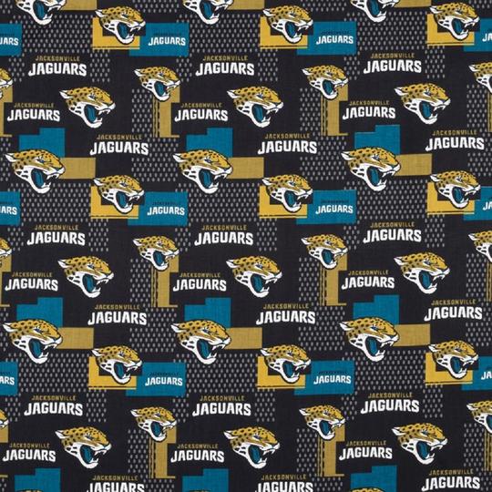 Jaguars Squares Cotton Fabric