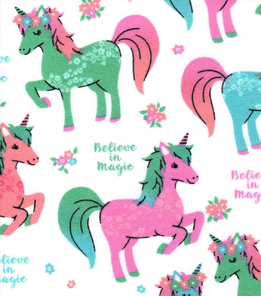 Unicorn Believe in Magic Fleece Fabric