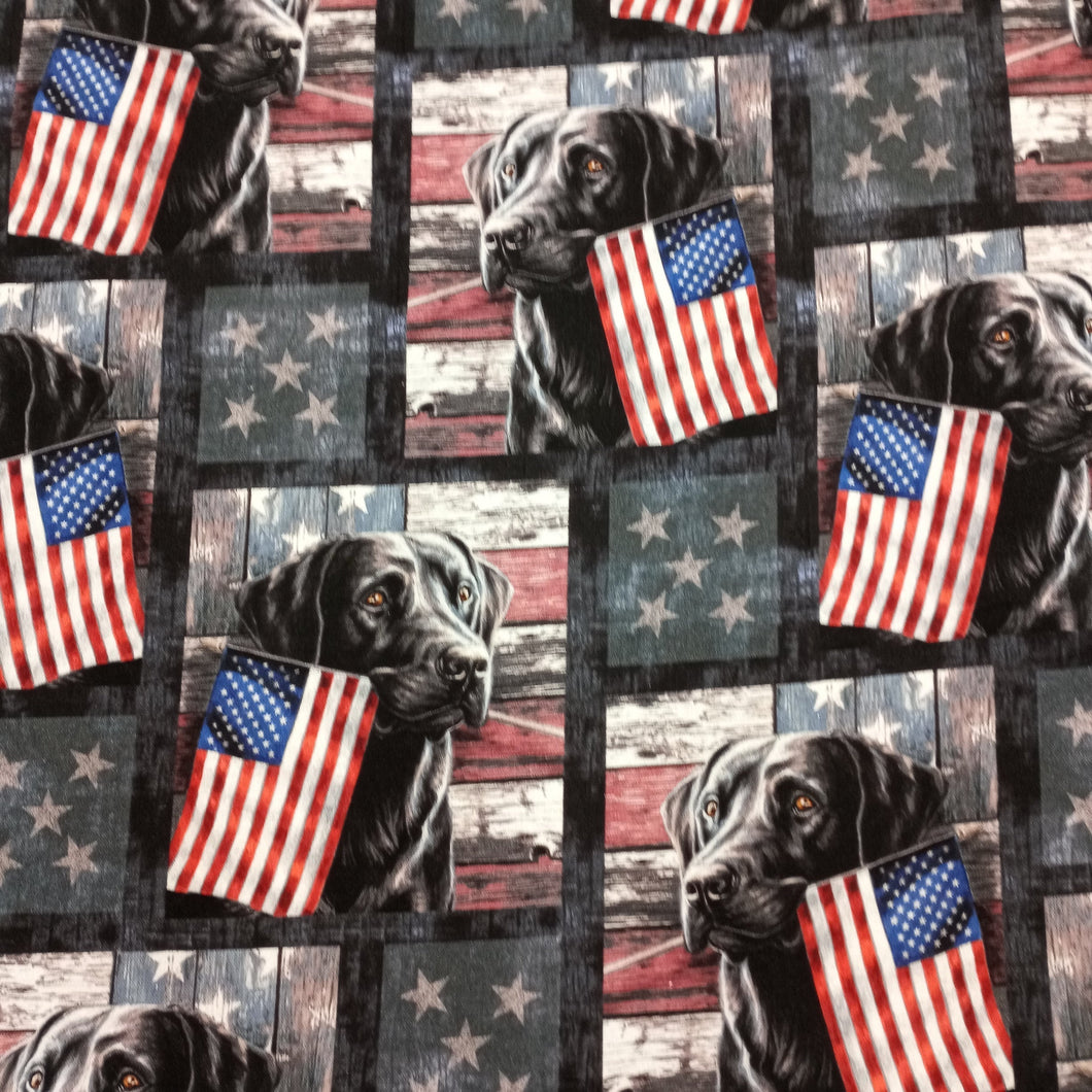 Dog Patriotic Flag Cotton Fabric