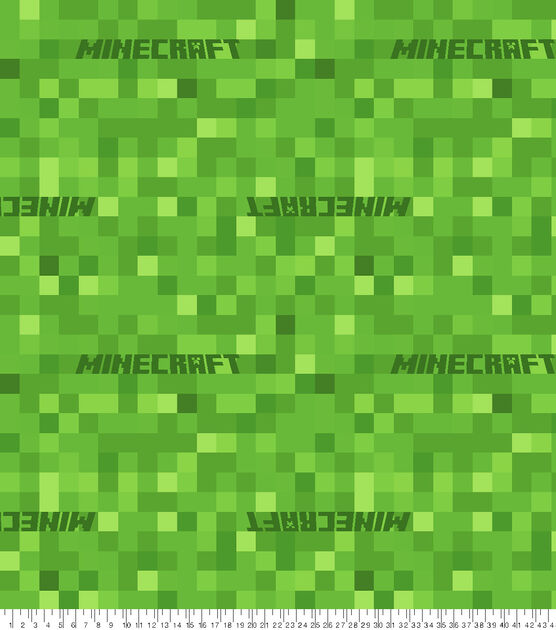Minecraft Pixels Fleece Fabric