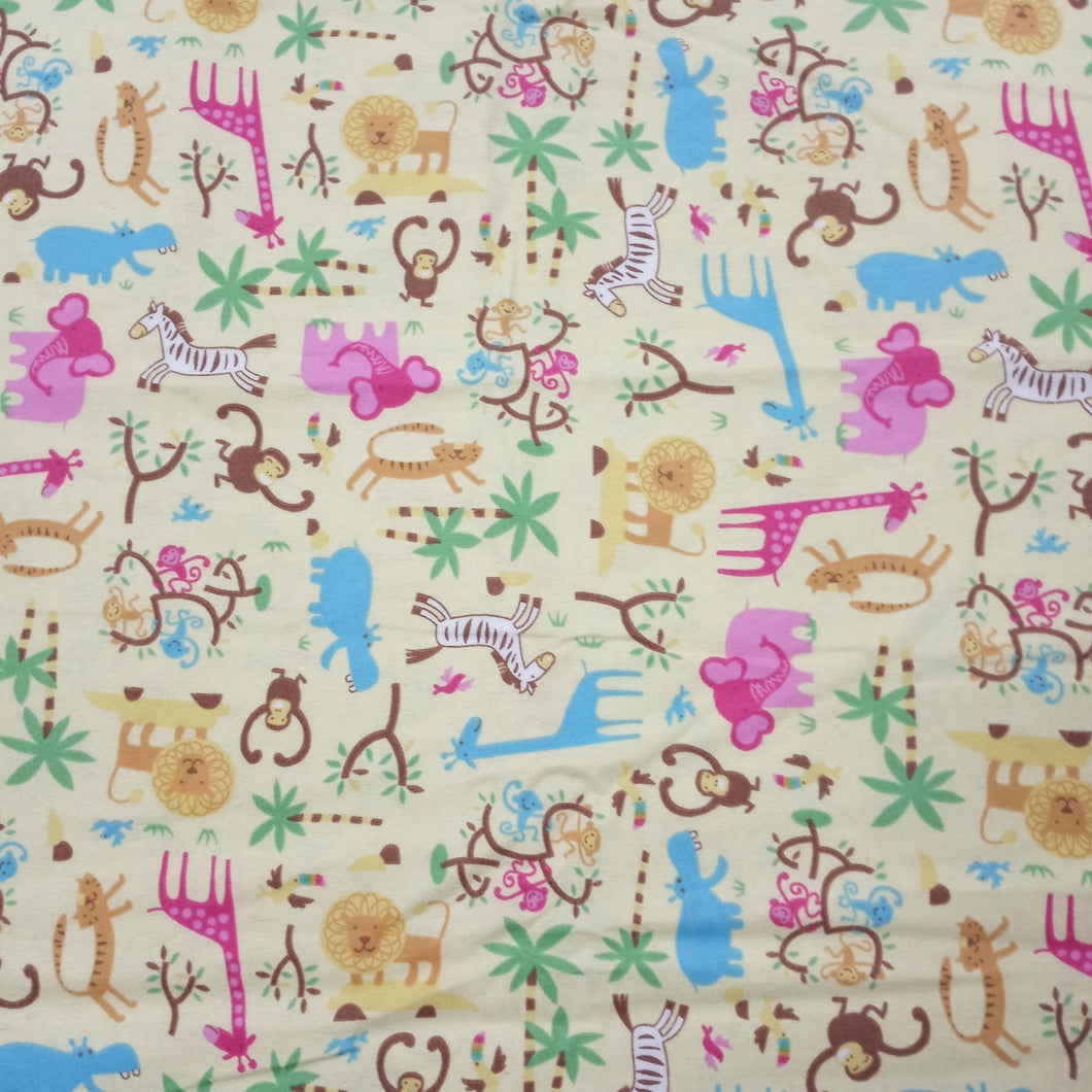 Baby Animals Jungle Flannel Fabric