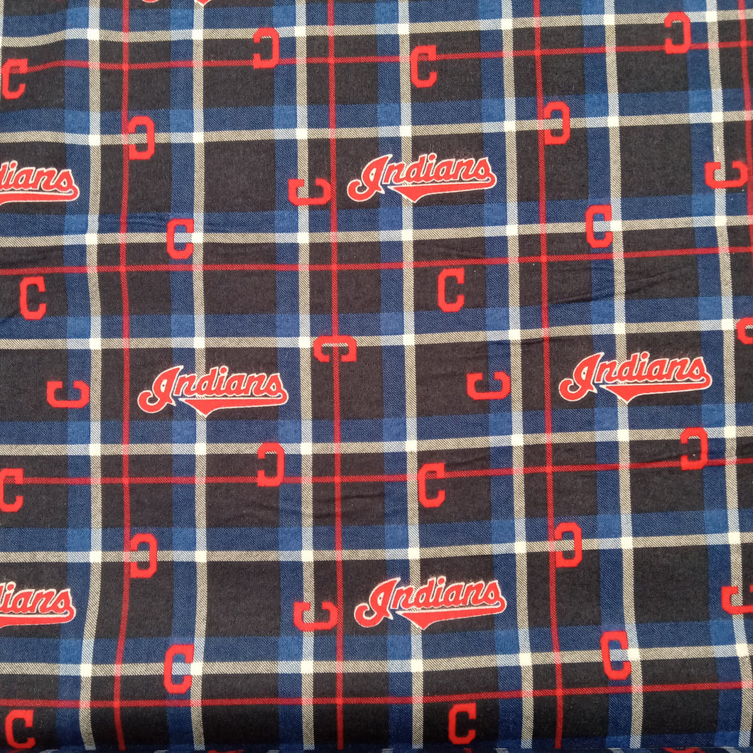 Indians Plaid Flannel Fabric