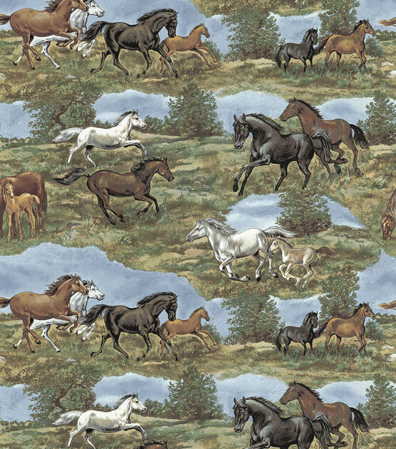Horse River Flannel Fabric