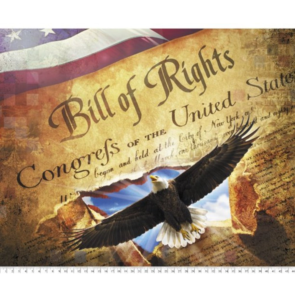 Bill of Rights Eagle Cotton Panel Fabric