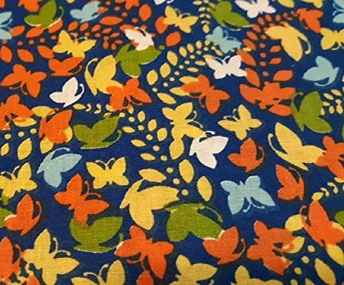 Butterfly Blue Cotton Fabric