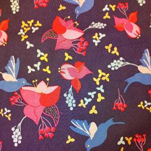 Birds and Flowers Cotton Fabric