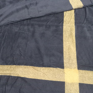 Springs Global US- 43" x 65" Black/Gold Stripe Single Layer Finished Anti-Pill Fleece Throw Blanket