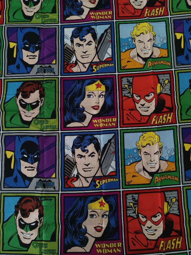 DC  Justice League Meet the Heroes Cotton Fabric