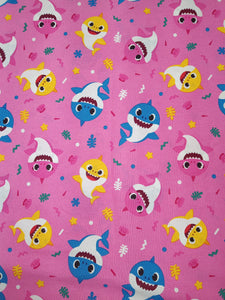 Baby Shark Pink Cotton Fabric