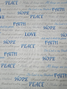 Faith Hope and Love Whistler Studio Glitter Cotton Fabric