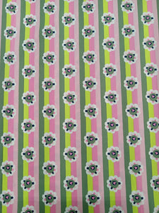 Flowers and Stripes Rayon Blend Fabric
