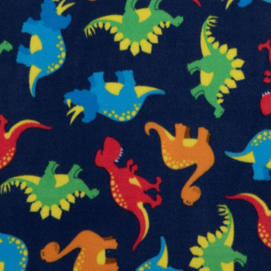 Multi-Color Dinosaurs Fleece Fabric